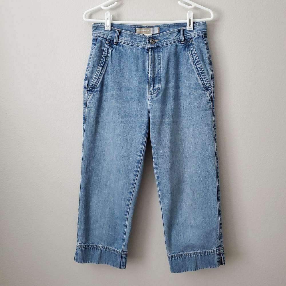 Liz Claiborne Vintage Cropped Cotton Mom Jeans, The Chino Classic Fit, Size 6